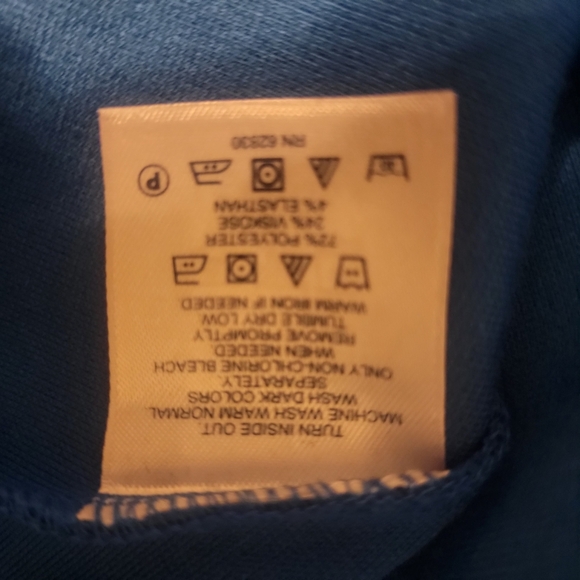 Lands End Blue Patterned A-Line Dress. Size M - Picture 3 of 4